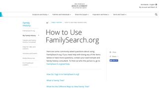 Family History - How to Use FamilySearch.org - LDS.org