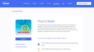 First In Math - Clever application gallery | Clever