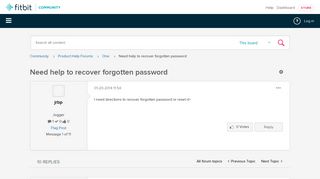 Need help to recover forgotten password - Fitbit Community