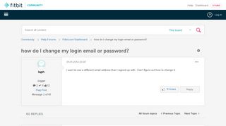 how do I change my login email or password? - Fitbit Community