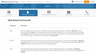 Web Based Commands | FreeConferenceCallHD.com