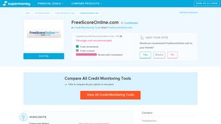FreeScoreOnline.com Reviews - Credit Monitoring Tools - SuperMoney