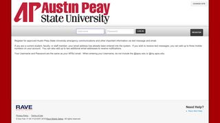 Rave Login - Austin Peay State University - getrave.com