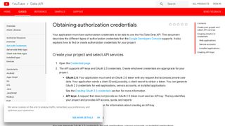 Obtaining authorization credentials | YouTube Data API | Google ...