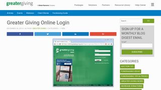 Greater Giving Online Login - Greater Giving Blog