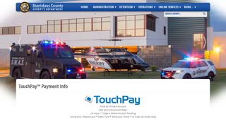 TouchPay™ Payment Info - Stanislaus County Sheriff's Department