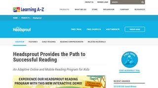 Headsprout: Adaptive Online Kids Reading Program - Learning A-Z