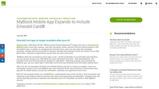 MyBlock Mobile App Expands to Include Emerald Card ... - H&R Block