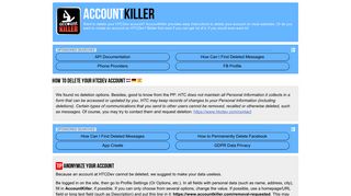 Delete your HTCDev account | accountkiller.com