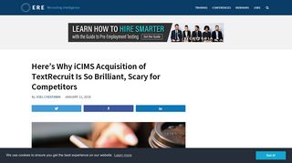 Here's Why iCIMS Acquisition of TextRecruit Is So Brilliant, Scary for ...