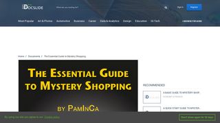 The Essential Guide to Mystery Shopping - DOCSLIDE.NET