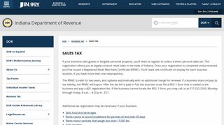 DOR: Sales Tax - IN.gov
