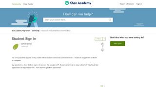 Student Sign In – Khan Academy Help Center