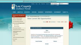 View Current Bid Opportunities - Lee County