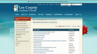 Awarded Annual Contracts - Lee County
