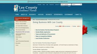 Doing Business With Lee County
