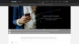 Sign In with LinkedIn | Documentation - LinkedIn Developers
