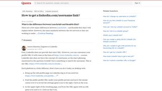 How to get a linkedin.com/username link? - Quora