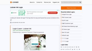 Lobster Ink Login