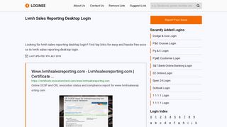 Lvmh Sales Reporting Desktop Login