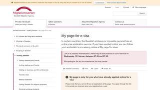 My page for e-visa - Swedish Migration Agency - Migrationsverket