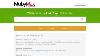 How do my students sign in? : MobyMax Help Center