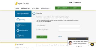 Synchrony Bank - Registration - Identity