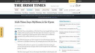 Irish Times buys MyHome.ie for €50m - The Irish Times
