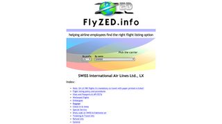 SWISS International Air Lines Ltd. | Find flight listing option at FlyZED ...
