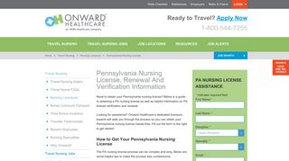 PA Nursing License | Renewal and Verification - Onward Healthcare