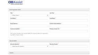 Register New Account - OH Portal