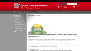 Food Services / MySchoolBucks - Pequea Valley School District