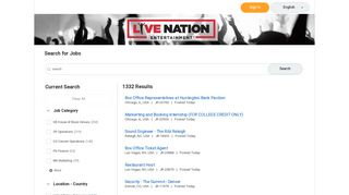 Live Nation Careers website - Myworkdayjobs.com