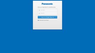 Panasonic Avionics - Single Sign-on Page