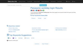 Panasonic workday login Results For Websites Listing - SiteLinks.Info