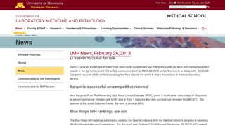 News | Laboratory Medicine and Pathology - University of Minnesota