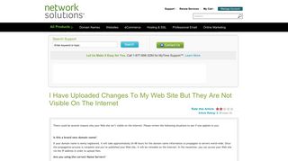 I Have Uploaded Changes To My Web Site But ... - Network Solutions