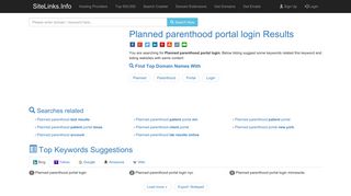 Planned parenthood portal login Results For Websites Listing