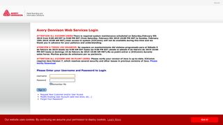 Avery Dennison Web Services Login