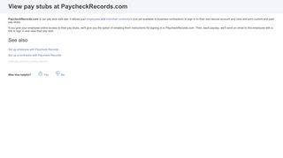 View pay stubs at PaycheckRecords.com - Intuit