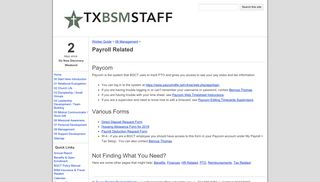 Payroll Related - Texas BSM Staff