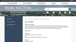 Burlington, WI - Official Website - Bill Payment