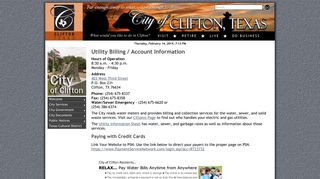 Utility Billing - City of Clifton, Texas
