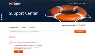 Support Login - Payoneer Support Center