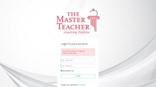 Master Teacher Online Training