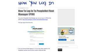 How To Log In To PeopleNet Fleet Manager (PFM)