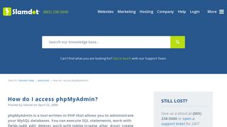 How do I access phpMyAdmin? — Slamdot Help