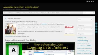 login to Pinterest | Automating my world; 1 script @ a time!