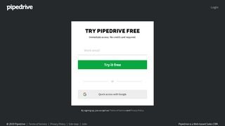 Free trial of Pipedrive - sign up