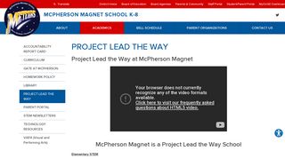 PROJECT LEAD THE WAY - - McPherson Magnet School